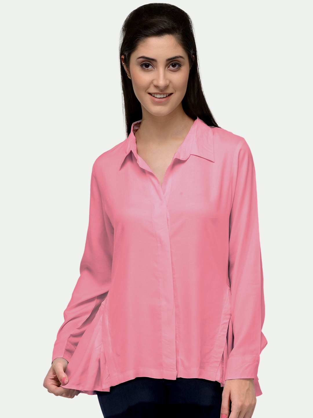 

PATRORNA Women Pink Comfort Casual Shirt
