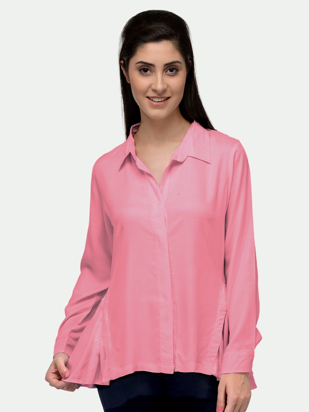 

PATRORNA Women Pink Comfort Casual Shirt