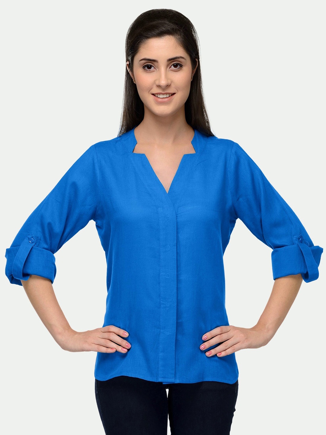 

PATRORNA Women Blue Comfort Casual Shirt