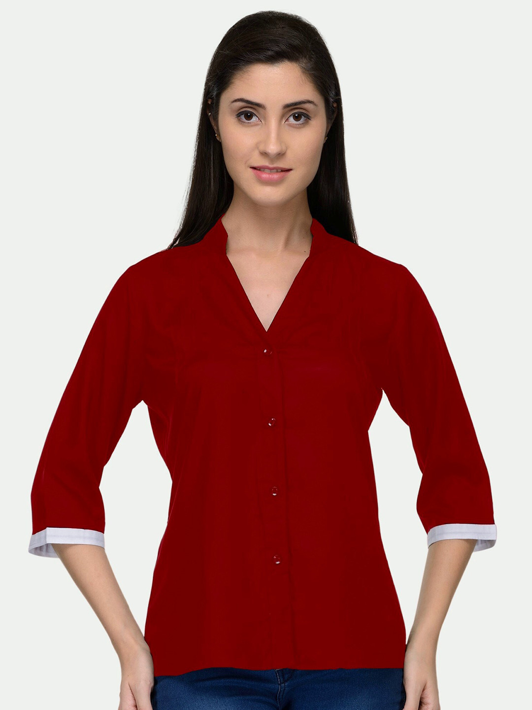 

PATRORNA Women Maroon Comfort Casual Shirt