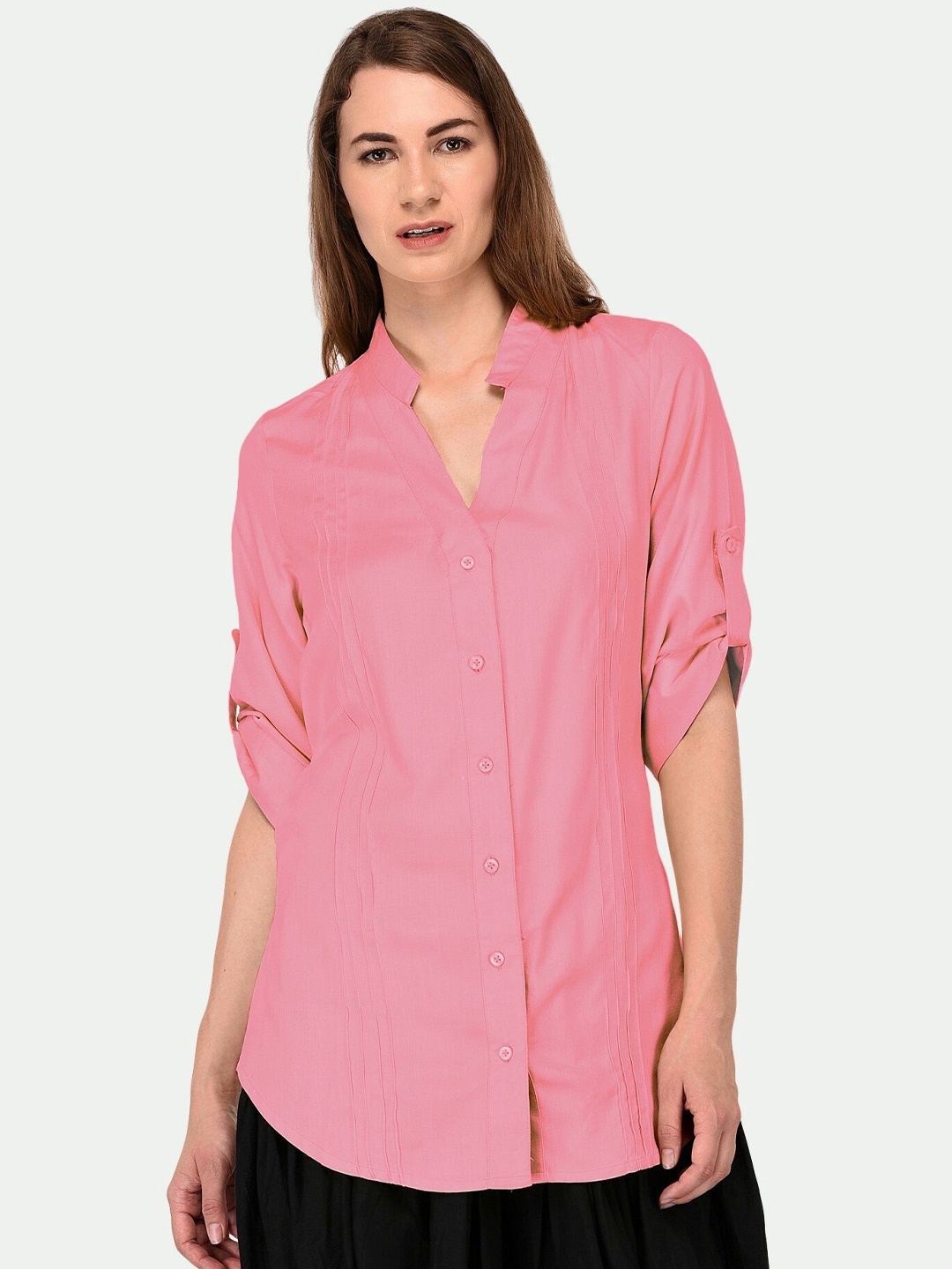 

PATRORNA Women Pink Comfort Casual Shirt