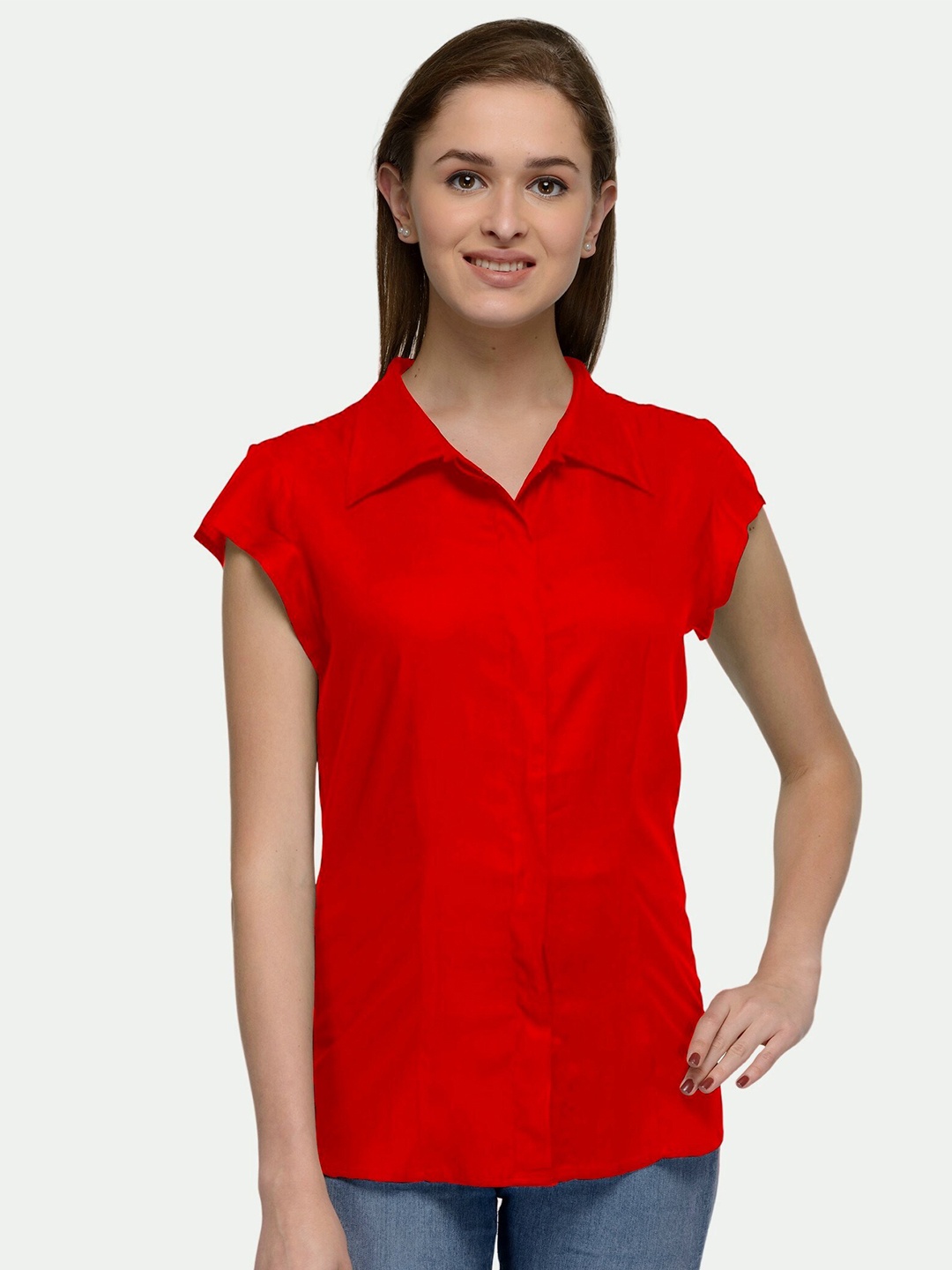 

PATRORNA Women Red Comfort Casual Shirt