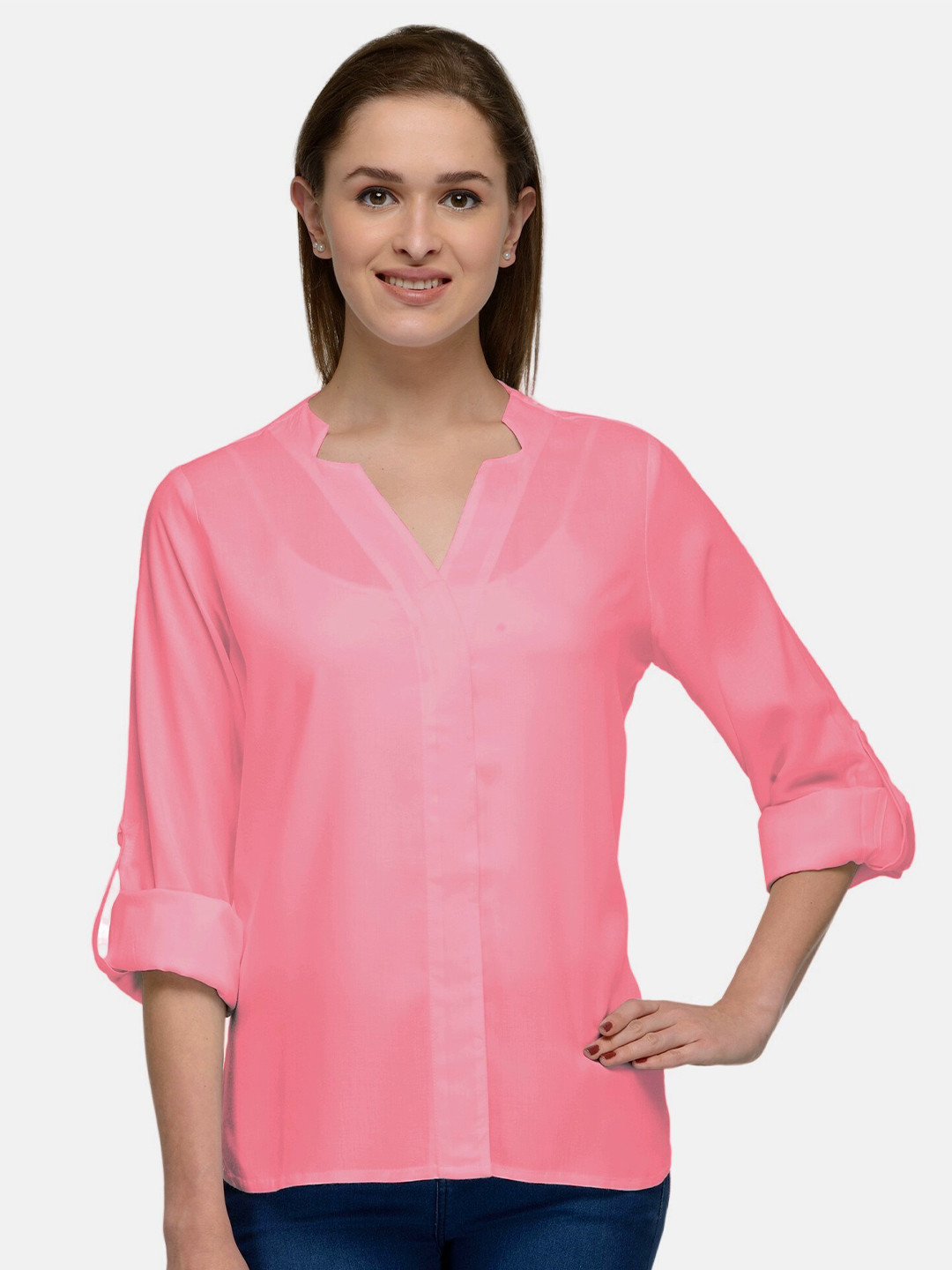 

PATRORNA Women Pink Comfort Casual Shirt