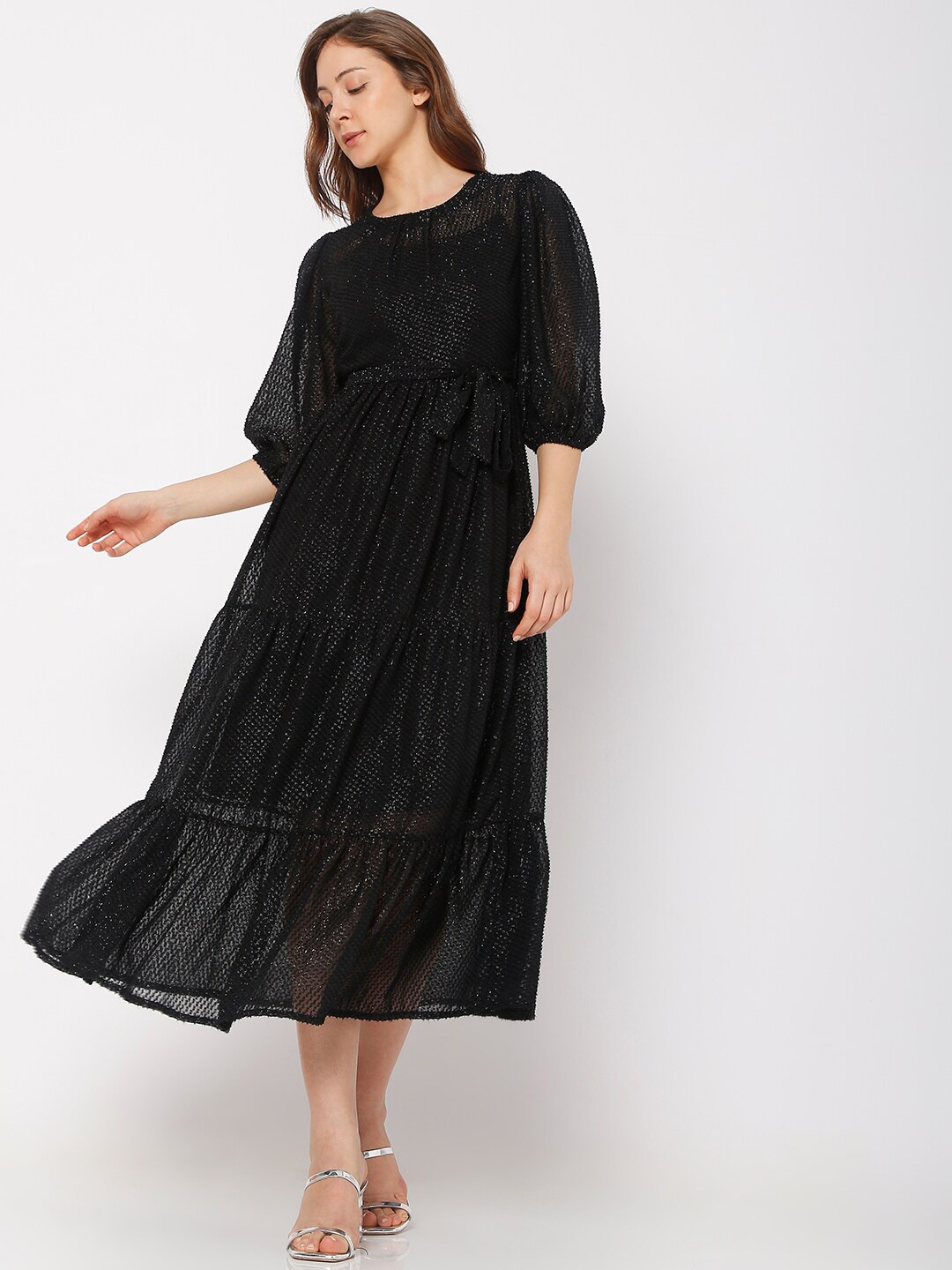 

Vero Moda Black Embellished Midi Dress