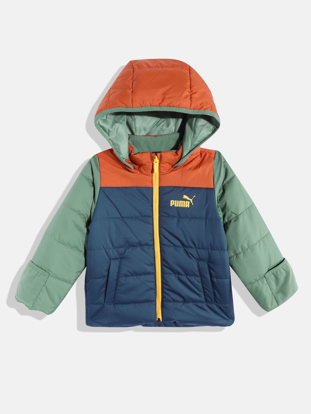 

Puma Kids Colourblocked Hooded Padded Jacket, Navy blue