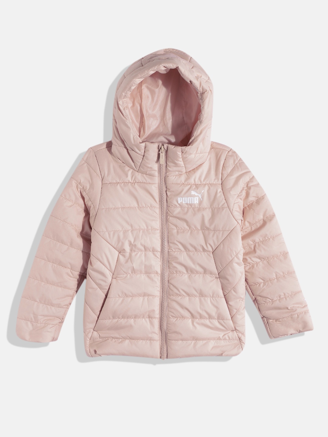 

Puma Boys Regular Fit Hooded Padded Jacket, Peach