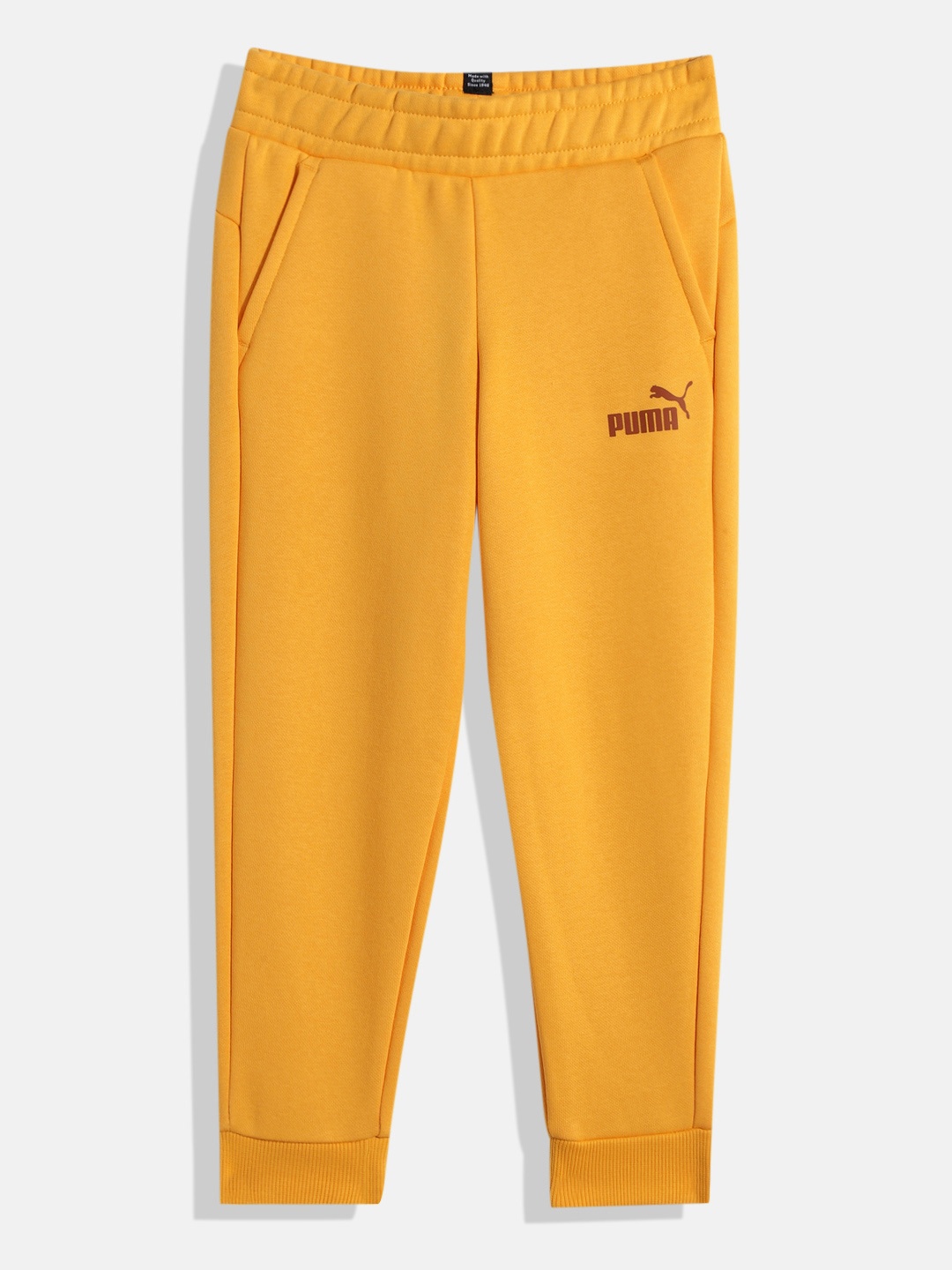 

Puma Boys Essential Logo Regular Fit Joggers, Yellow