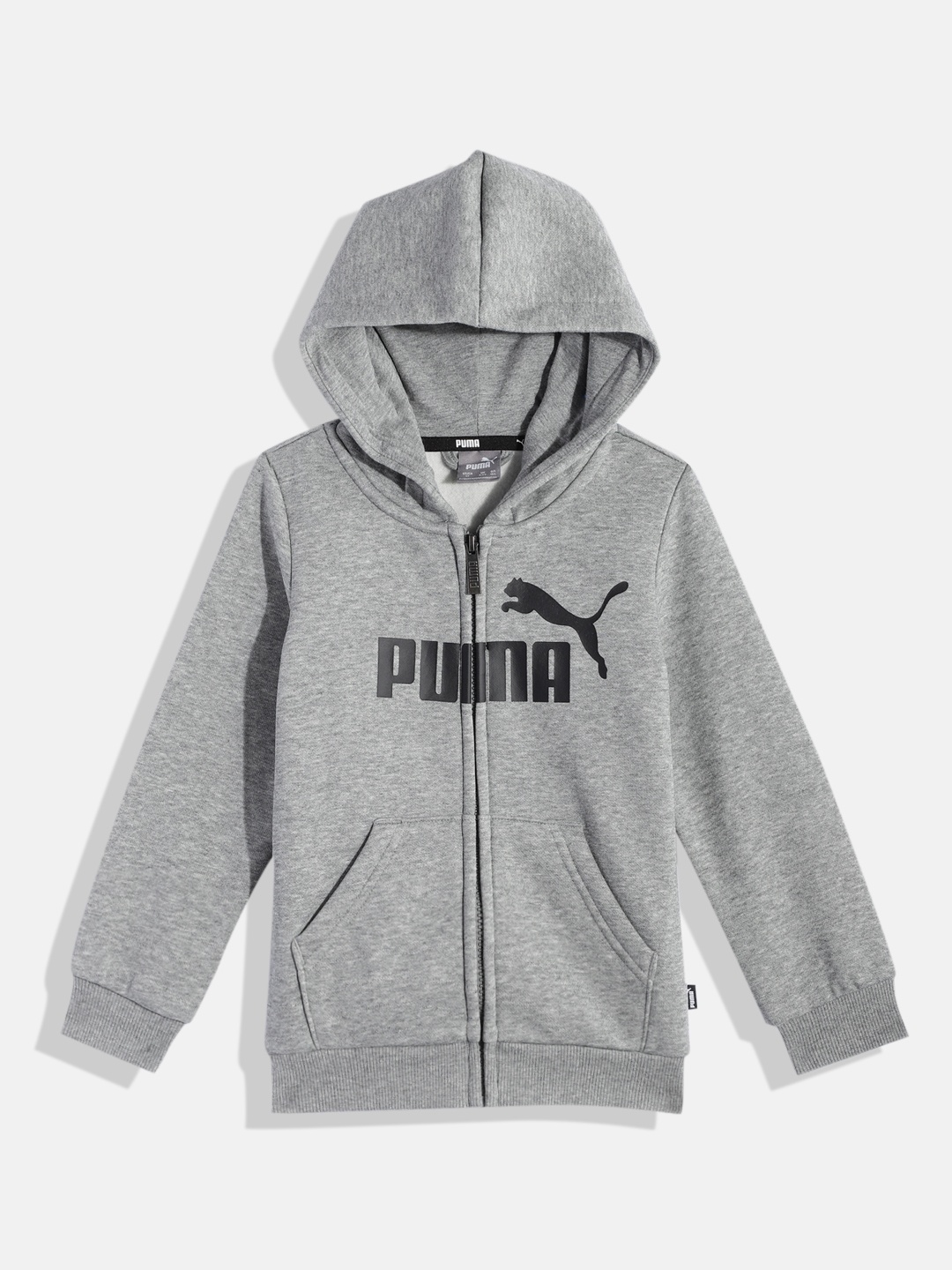 

Puma Boys Brand Logo Printed Hooded Sweatshirt, Grey