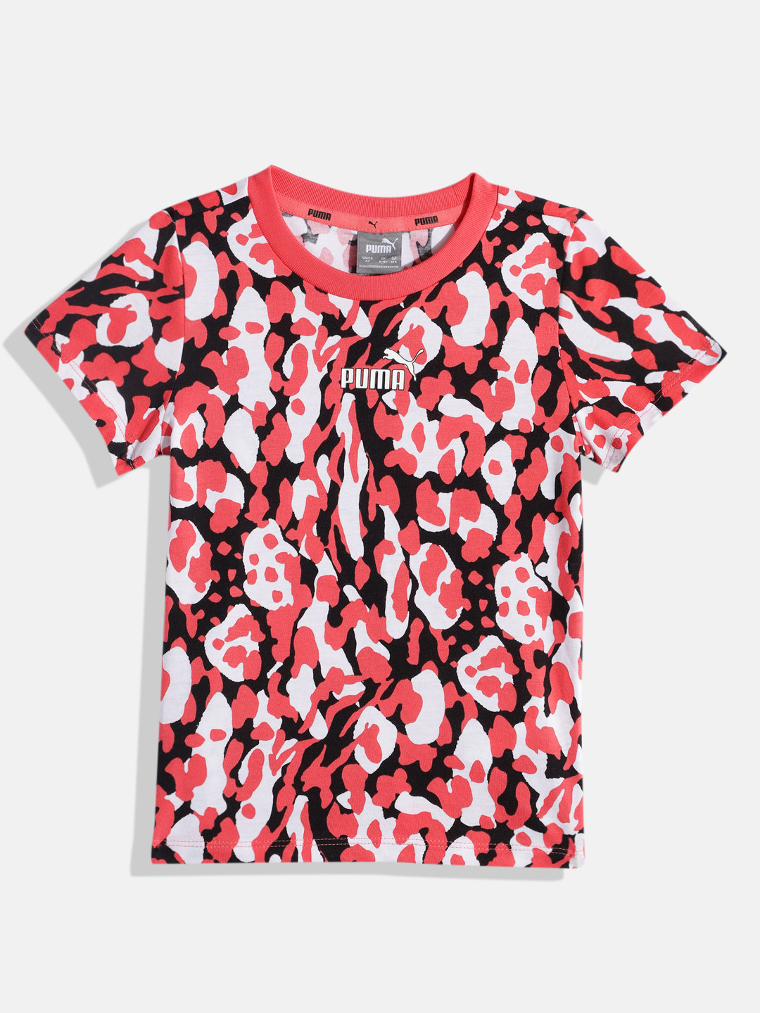 

Puma Girls Printed Pure Cotton T-shirt, Pink