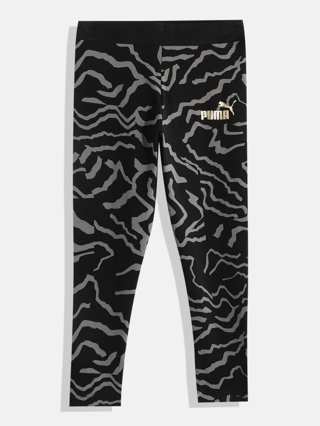 

Puma Girls Alpha AOP Printed Leggings, Black