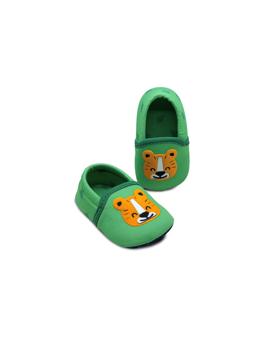 

KazarMax Kids Green & Orange Cute Tiger Embroidered TOOTSIES Booties