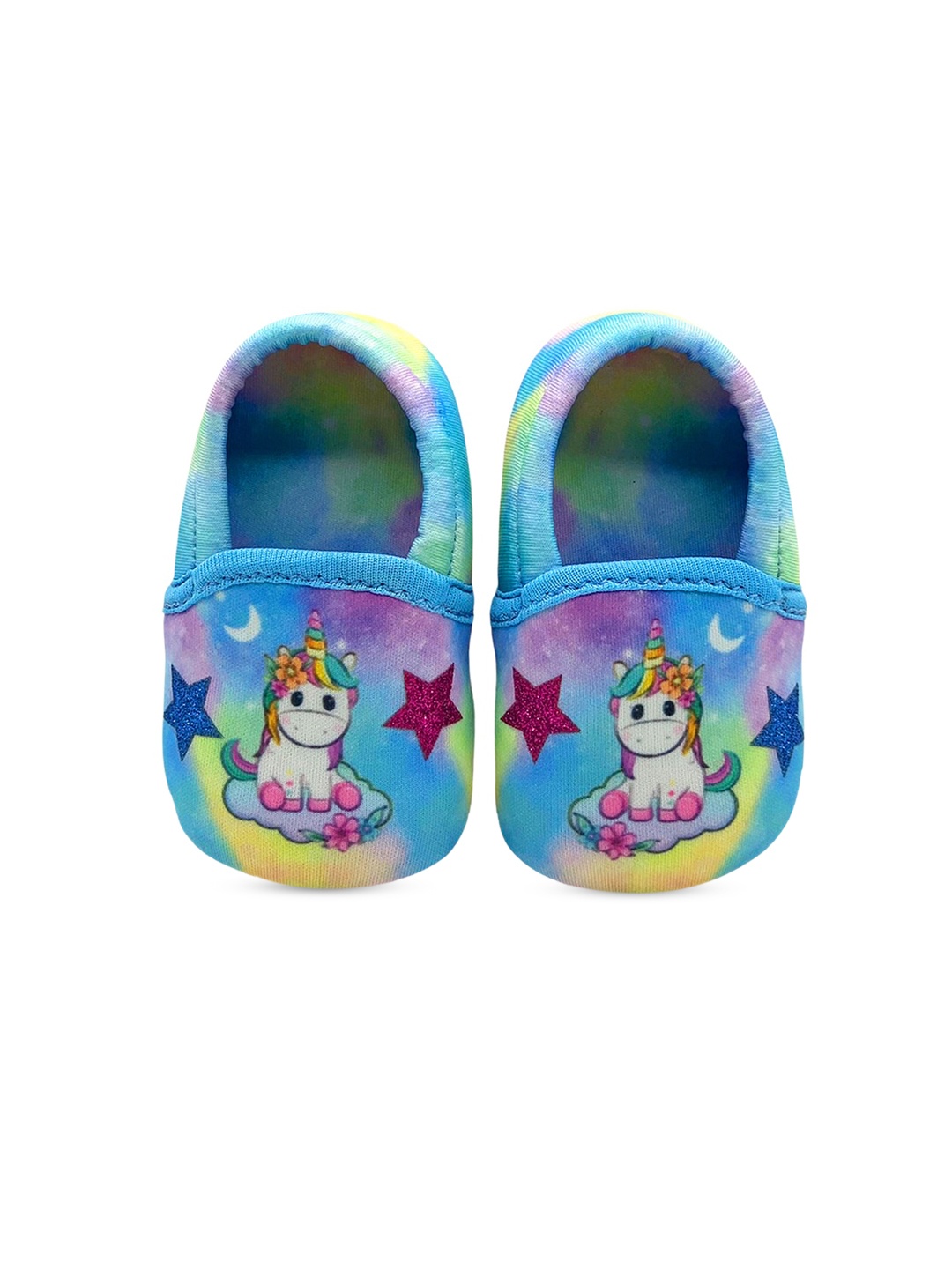 

KazarMax Kids Blue Ombre Unicorn Star Embroidered Tootsies Booties