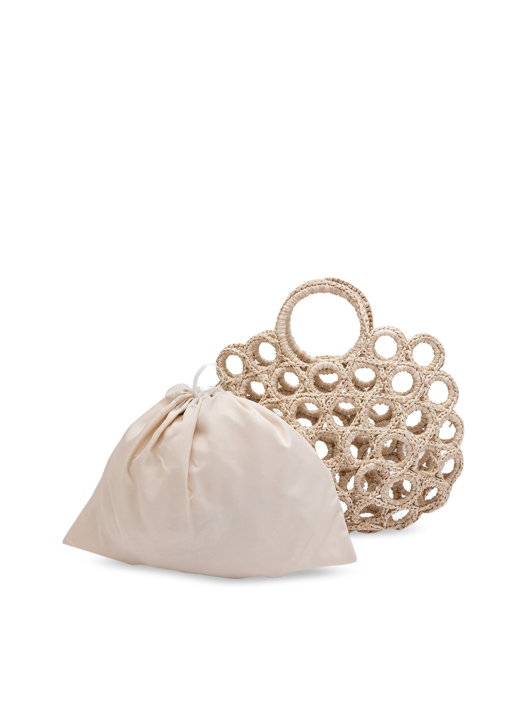 

Sole To Soul Beige Structured Handheld Bag