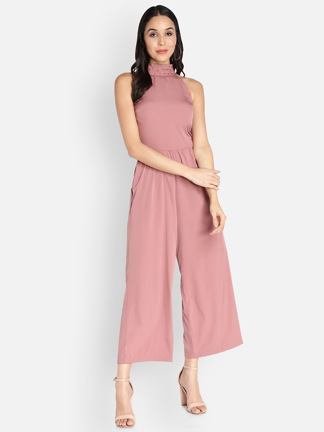 

Sipsew Pink Halter Neck Basic Jumpsuit