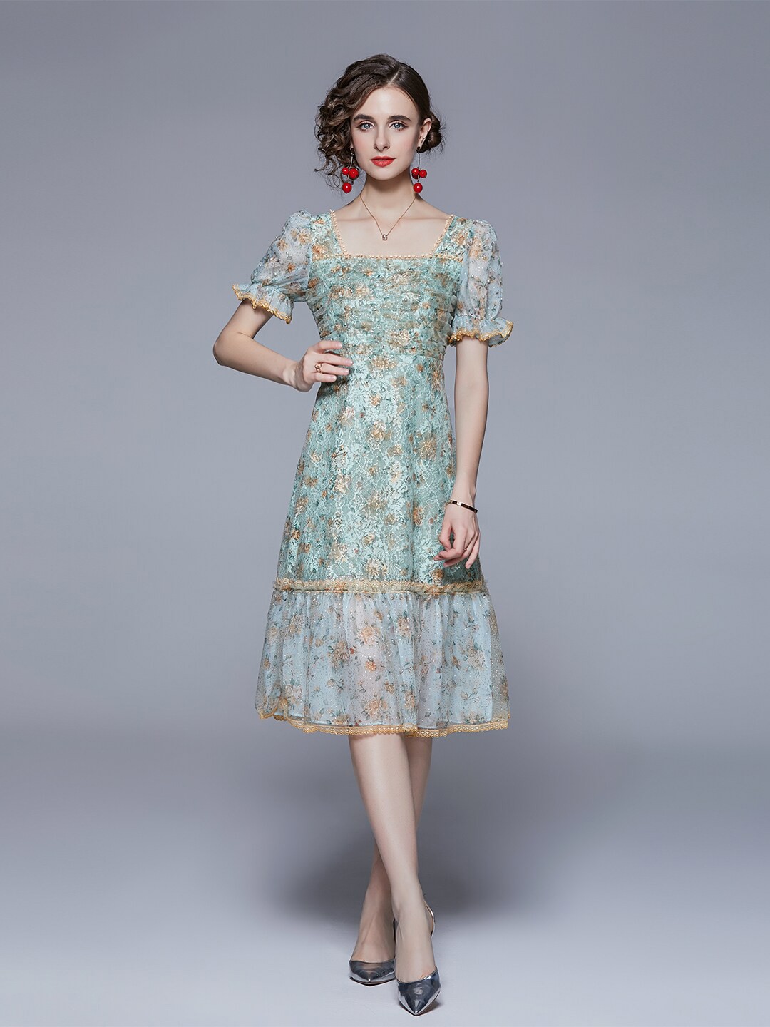 

JC Collection Green Floral Dress