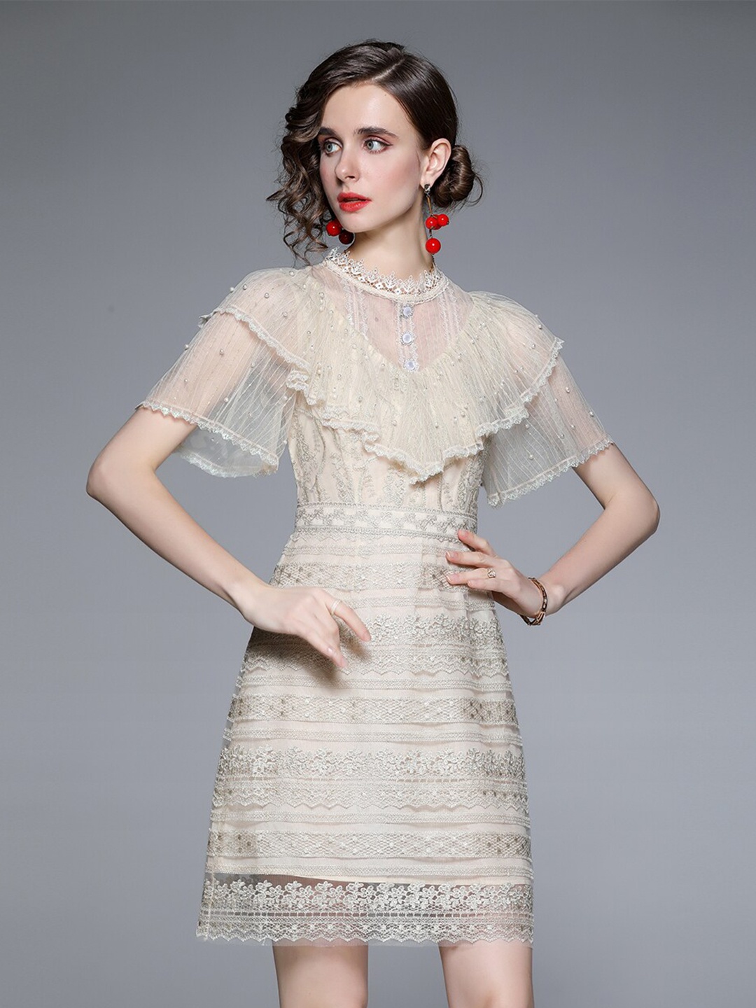 

JC Collection Beige A-Line Dress