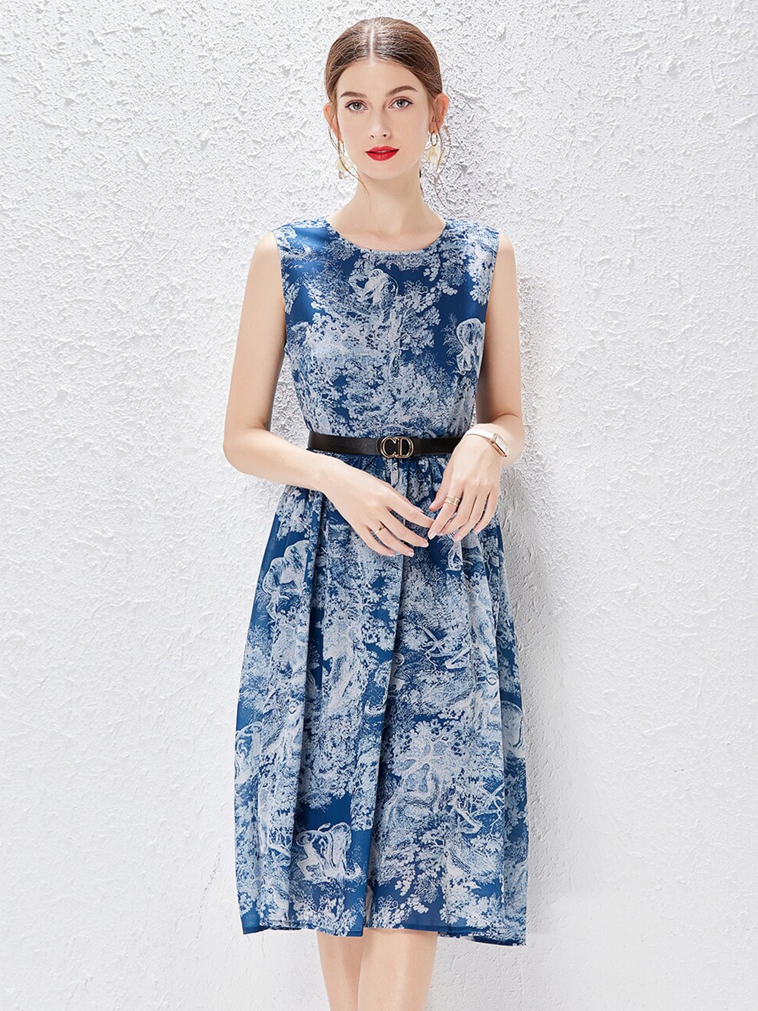 

JC Collection Navy Blue Floral Dress