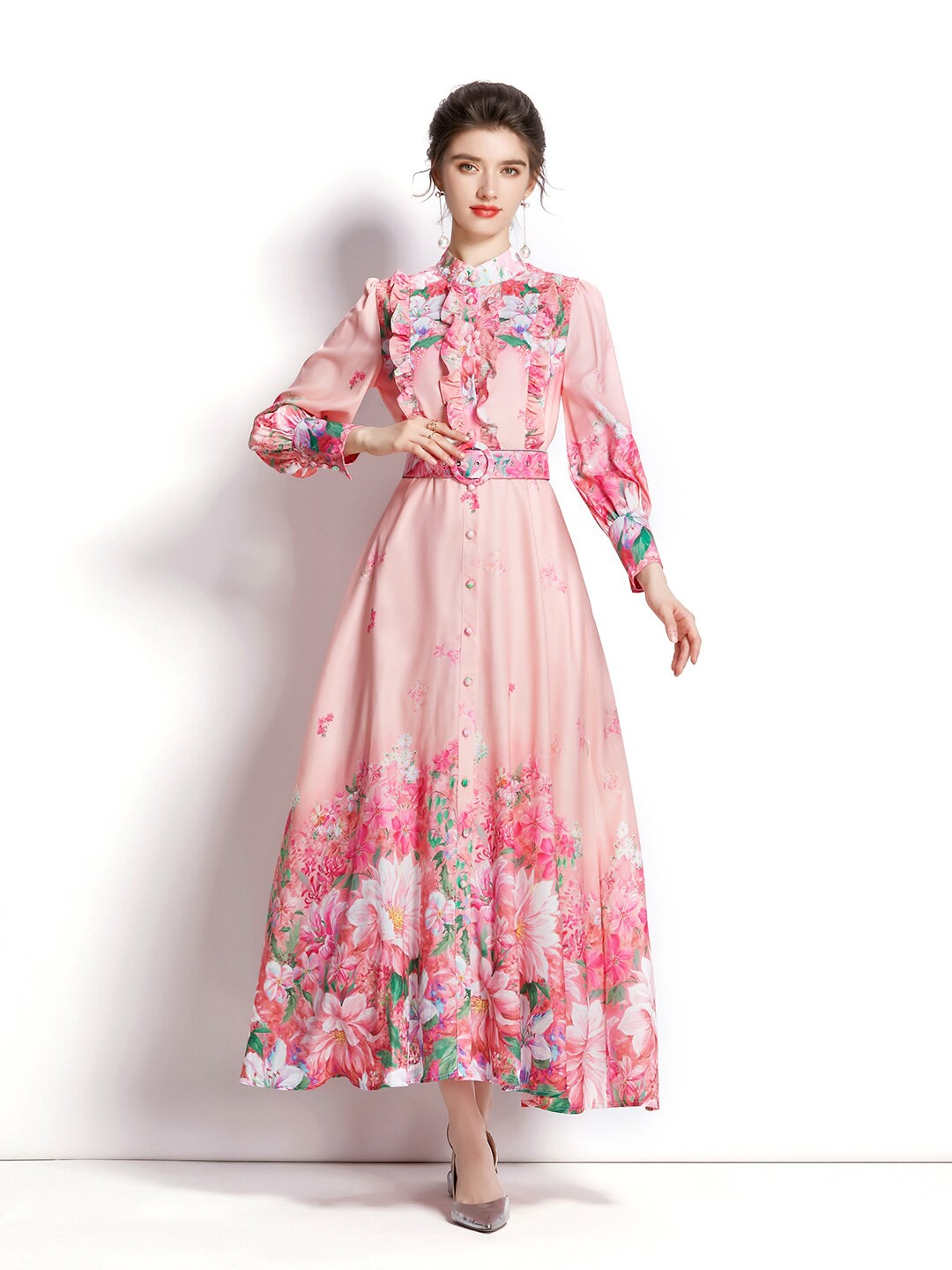 

JC Collection Pink Floral Maxi Dress