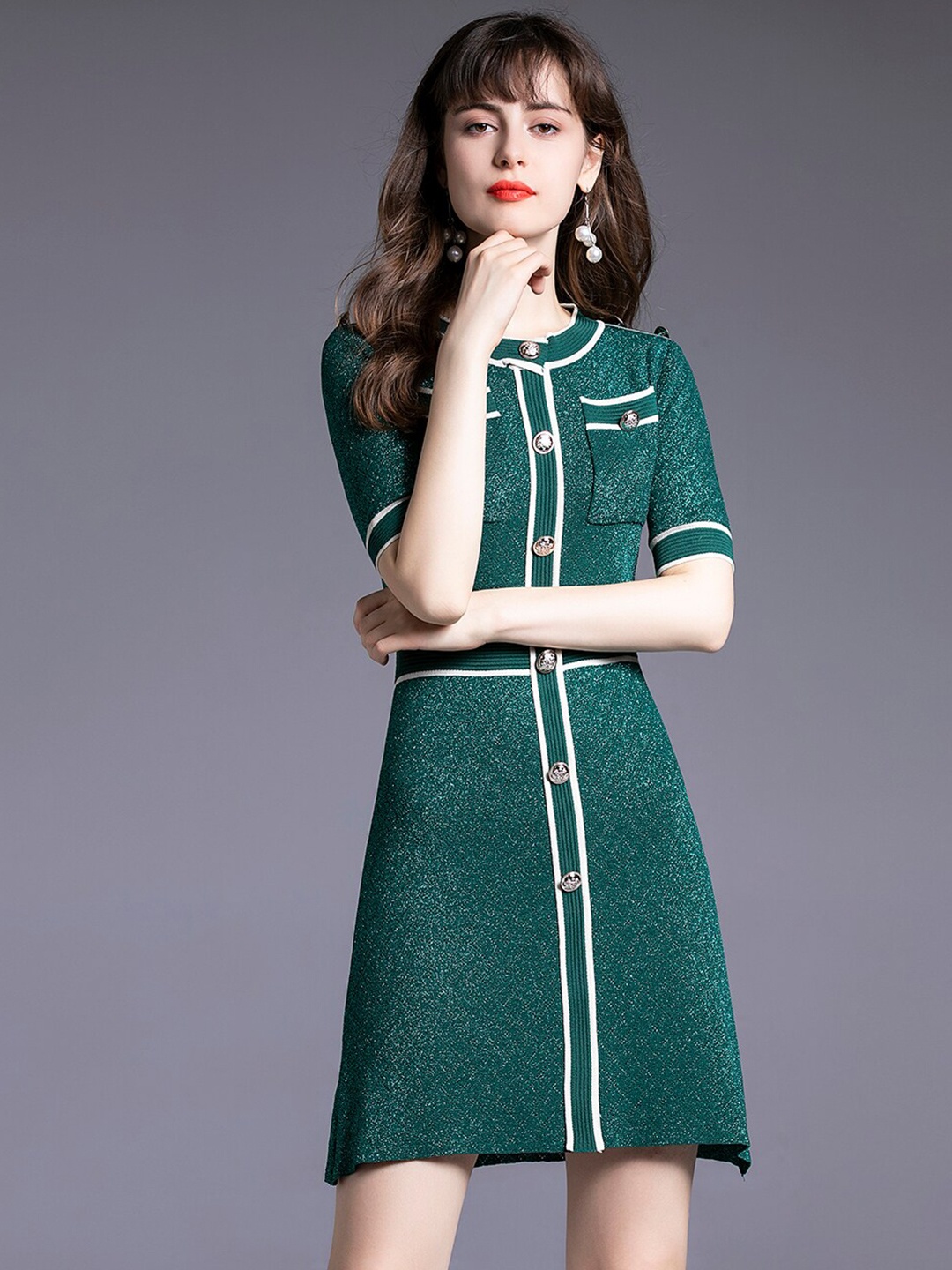 

JC Collection Green Sheath Dress