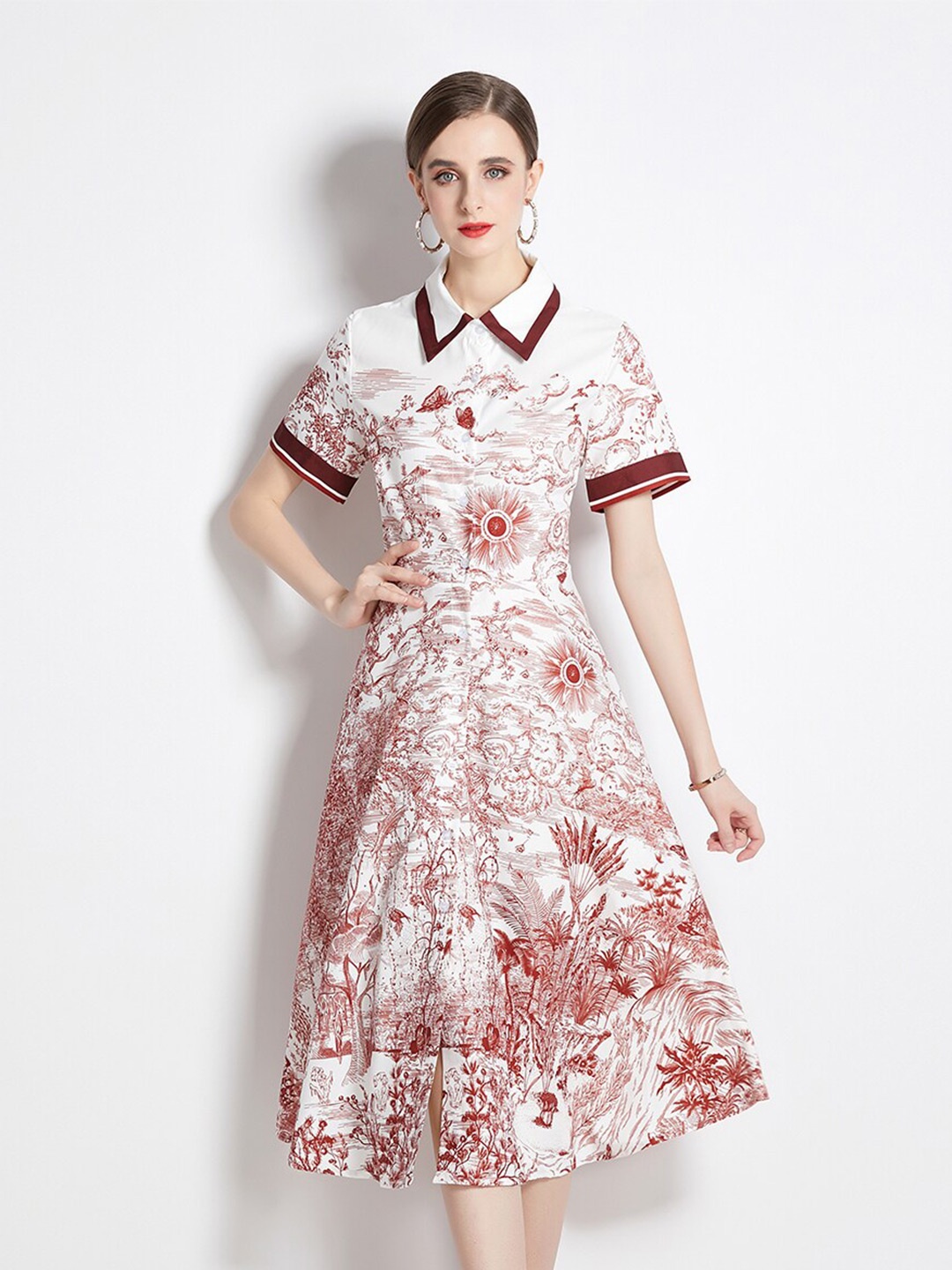 

JC Collection Maroon Floral Dress