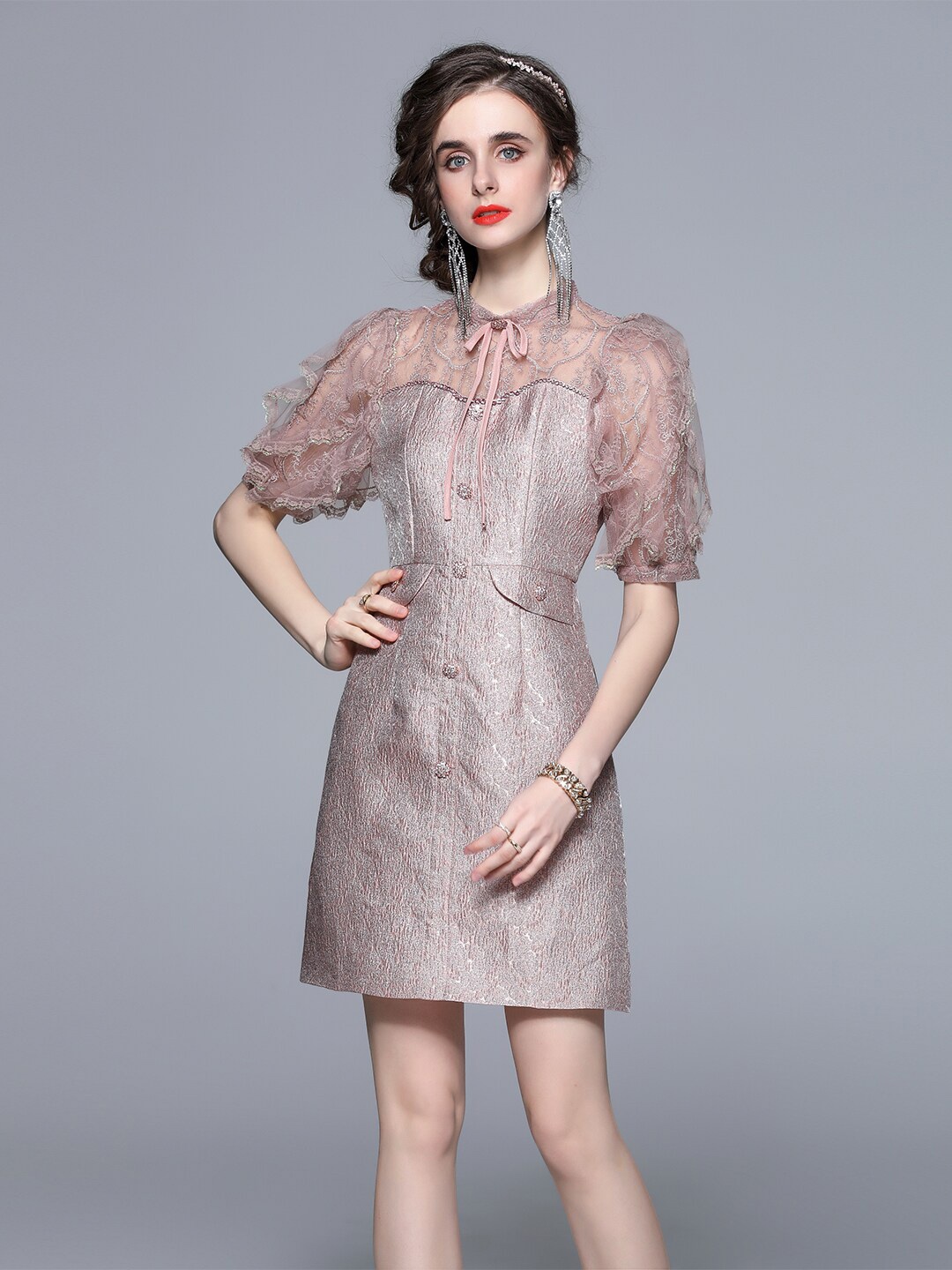 

JC Collection Pink A-Line Mini Dress