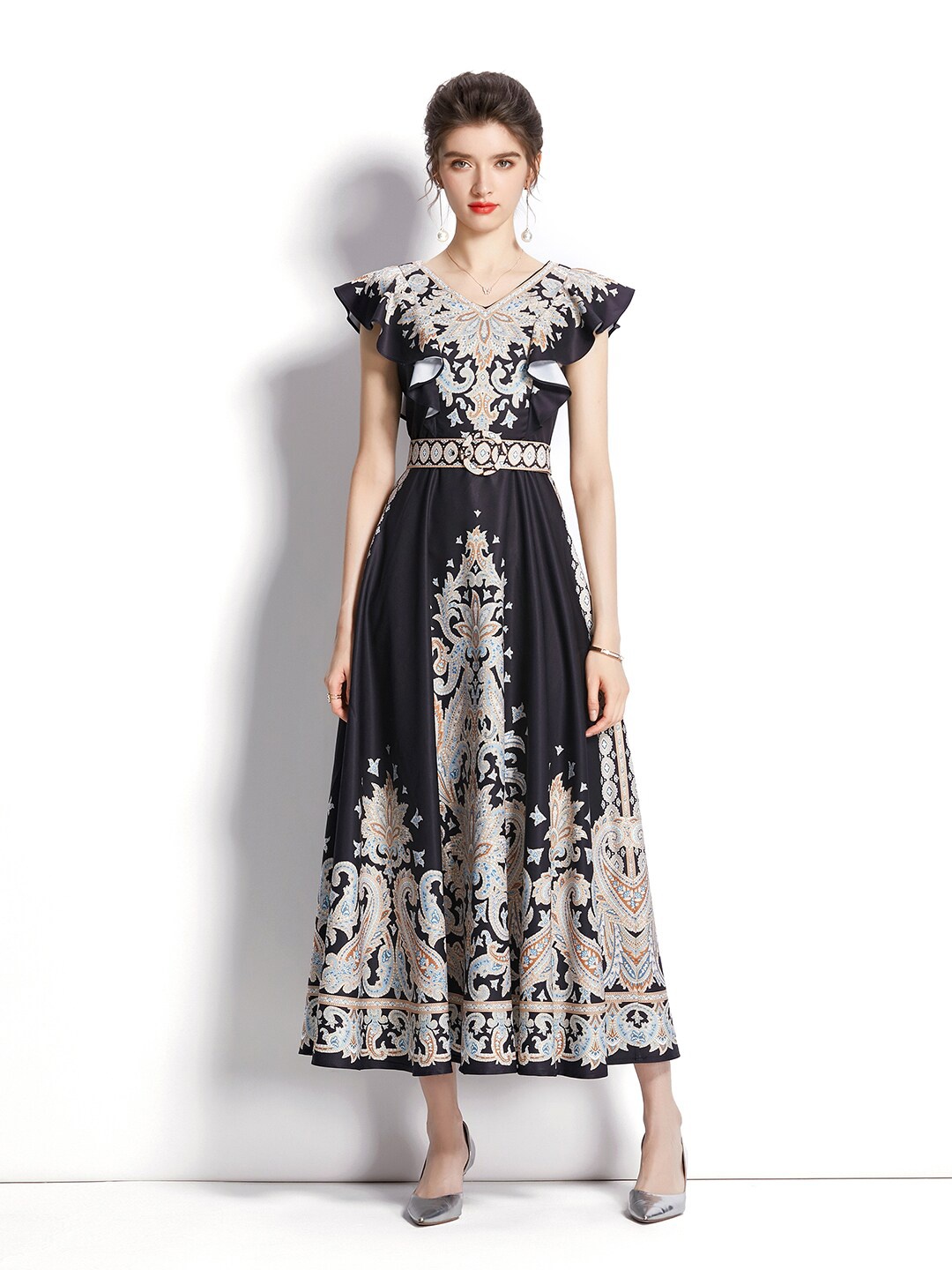 

JC Collection Black Floral Maxi Dress