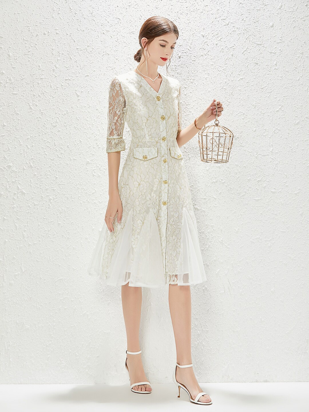 

JC Collection White A-Line Dress