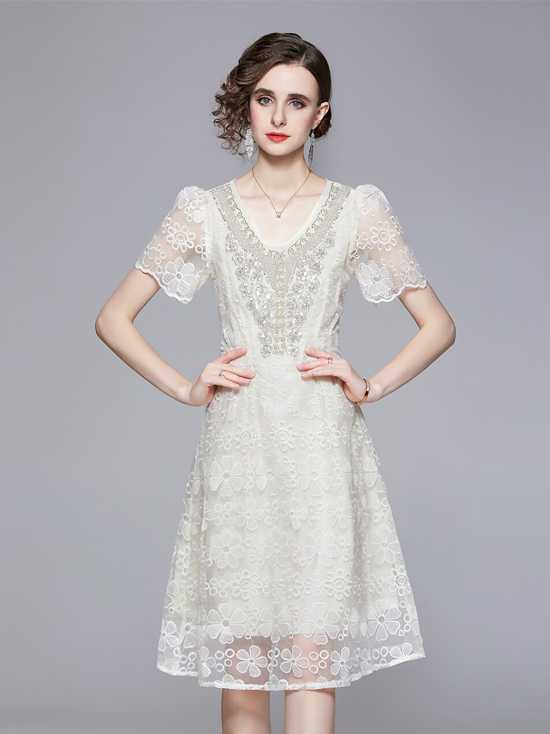 

JC Collection White Midi Dress