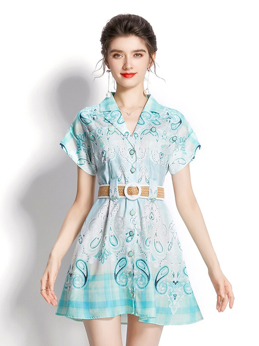 

JC Collection Green Floral Mini Dress