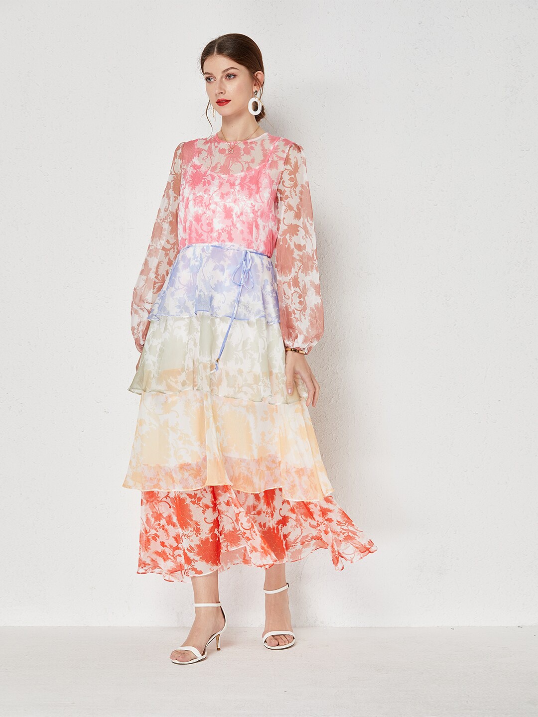 

JC Collection Multicoloured Floral A-Line Midi Dress, Multi
