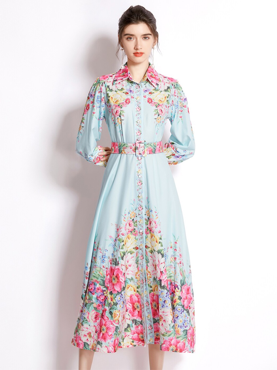 

JC Collection Blue Floral Maxi Dress