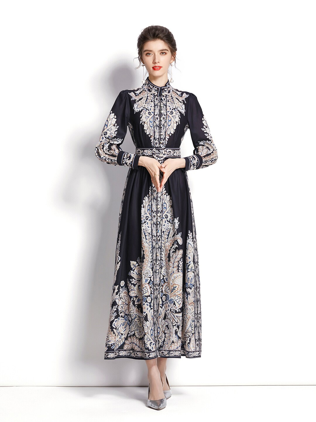 

JC Collection Black Ethnic Motifs Maxi Dress