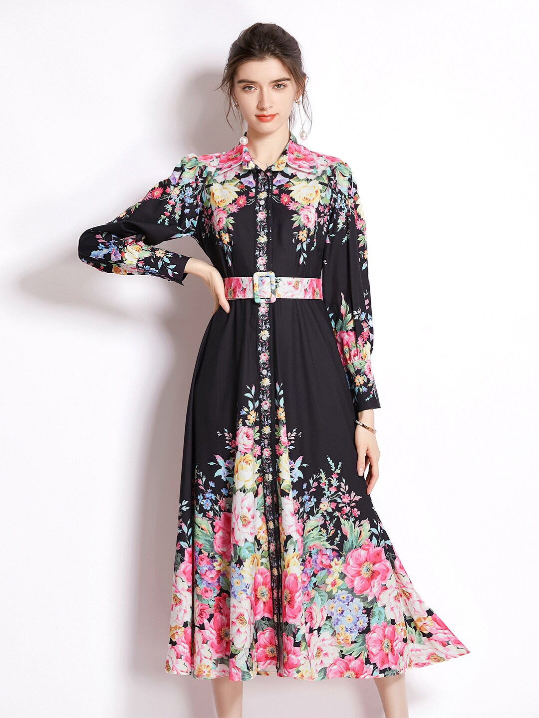 

JC Collection Black Floral Maxi Dress