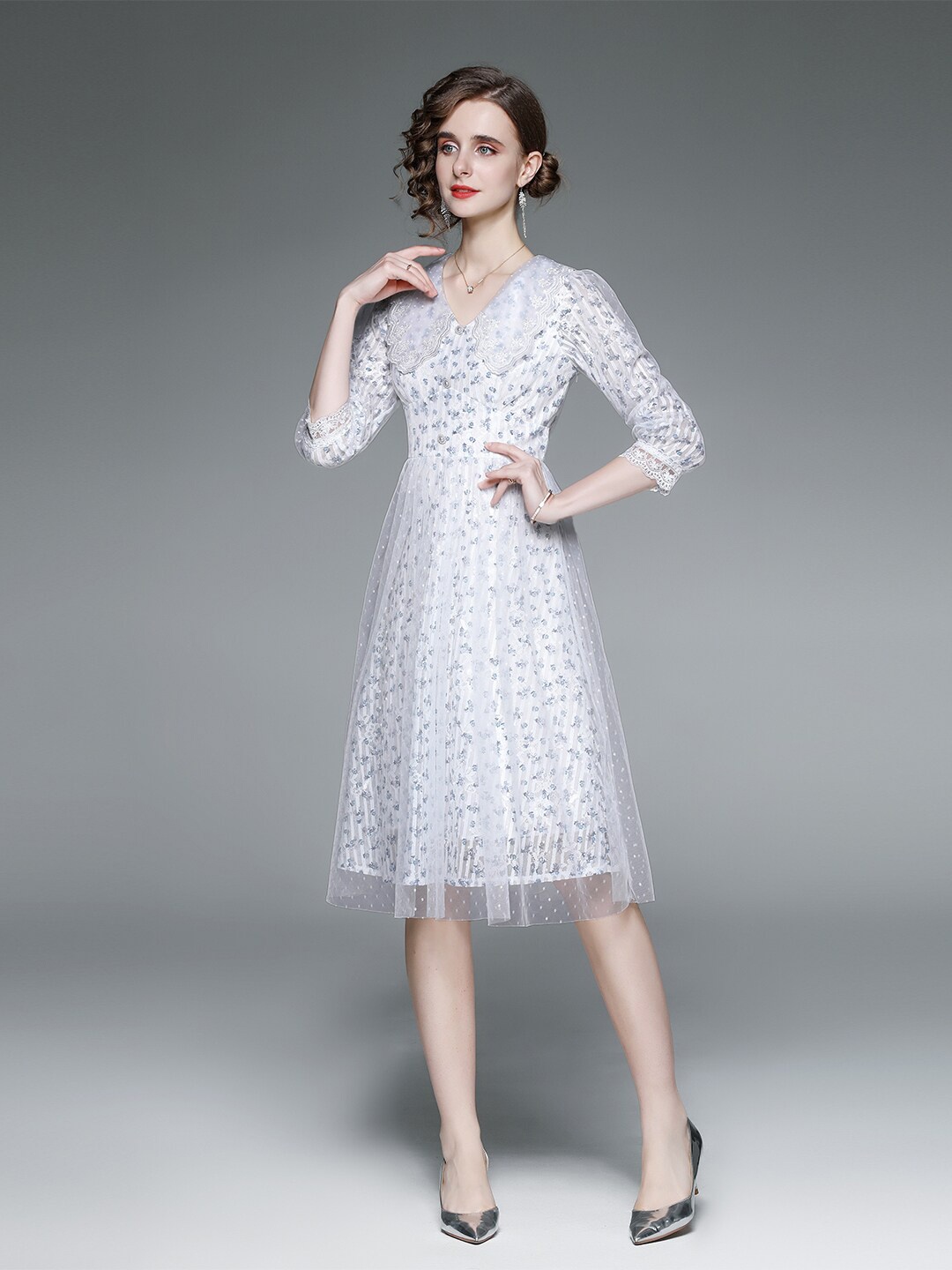 

JC Collection White A-Line Dress