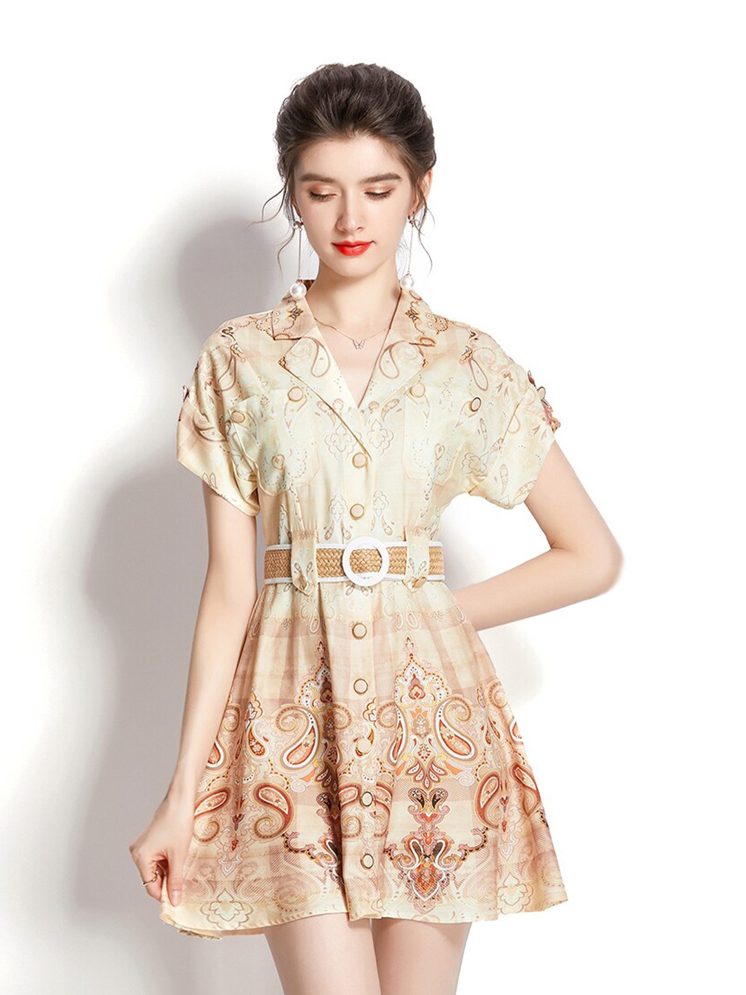 

JC Collection Yellow Floral Mini Dress