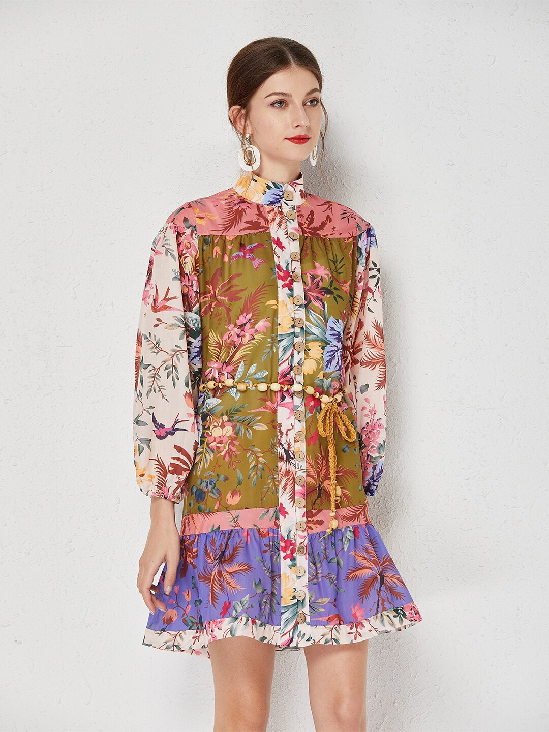 

JC Collection Multicoloured Floral Drop-Waist Dress, Multi