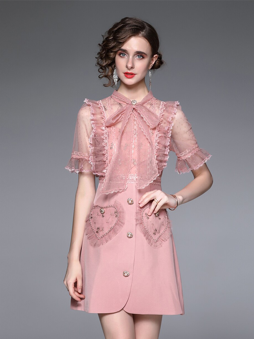 

JC Collection Pink A-Line Dress