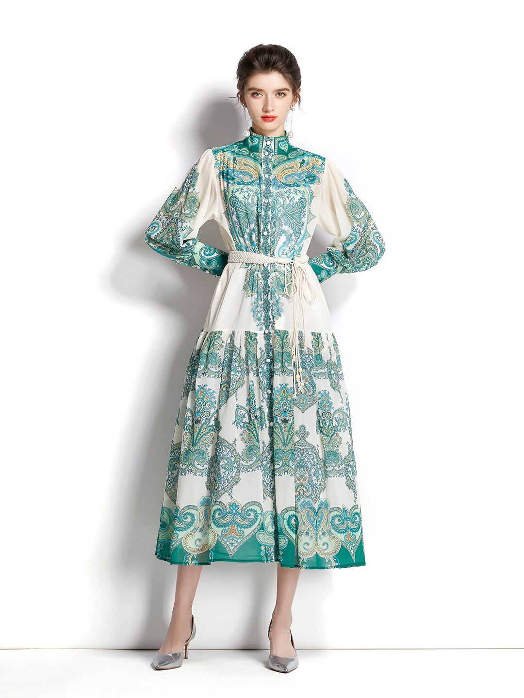 

JC Collection Green Floral Maxi Dress