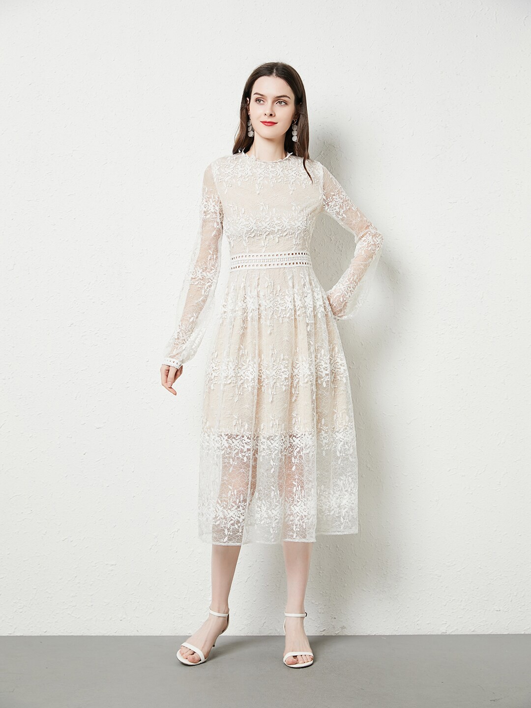 

JC Collection White Midi Dress