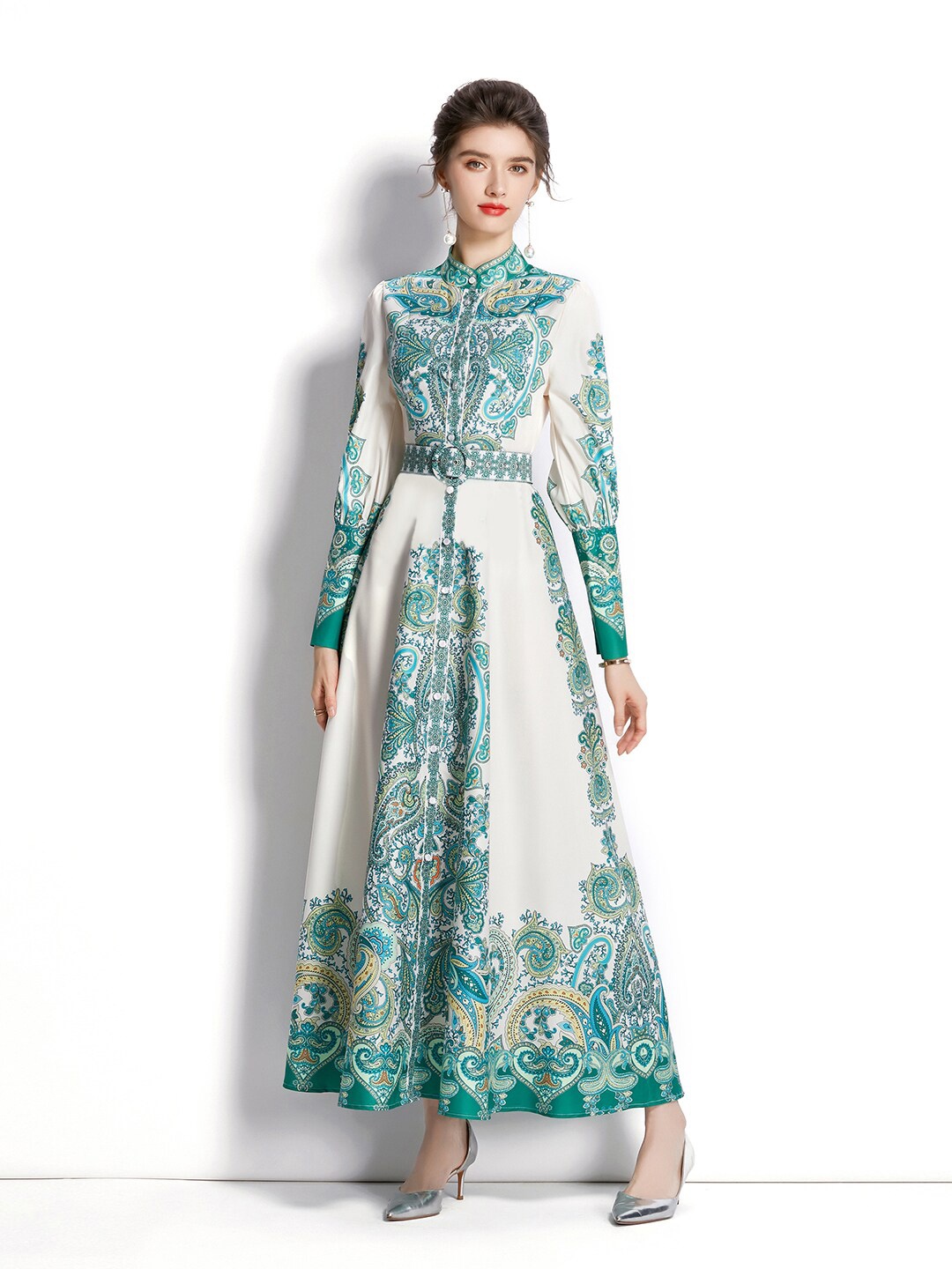 

JC Collection Green Floral Maxi Dress