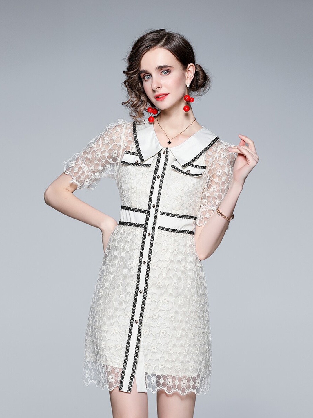 

JC Collection White A-Line Dress