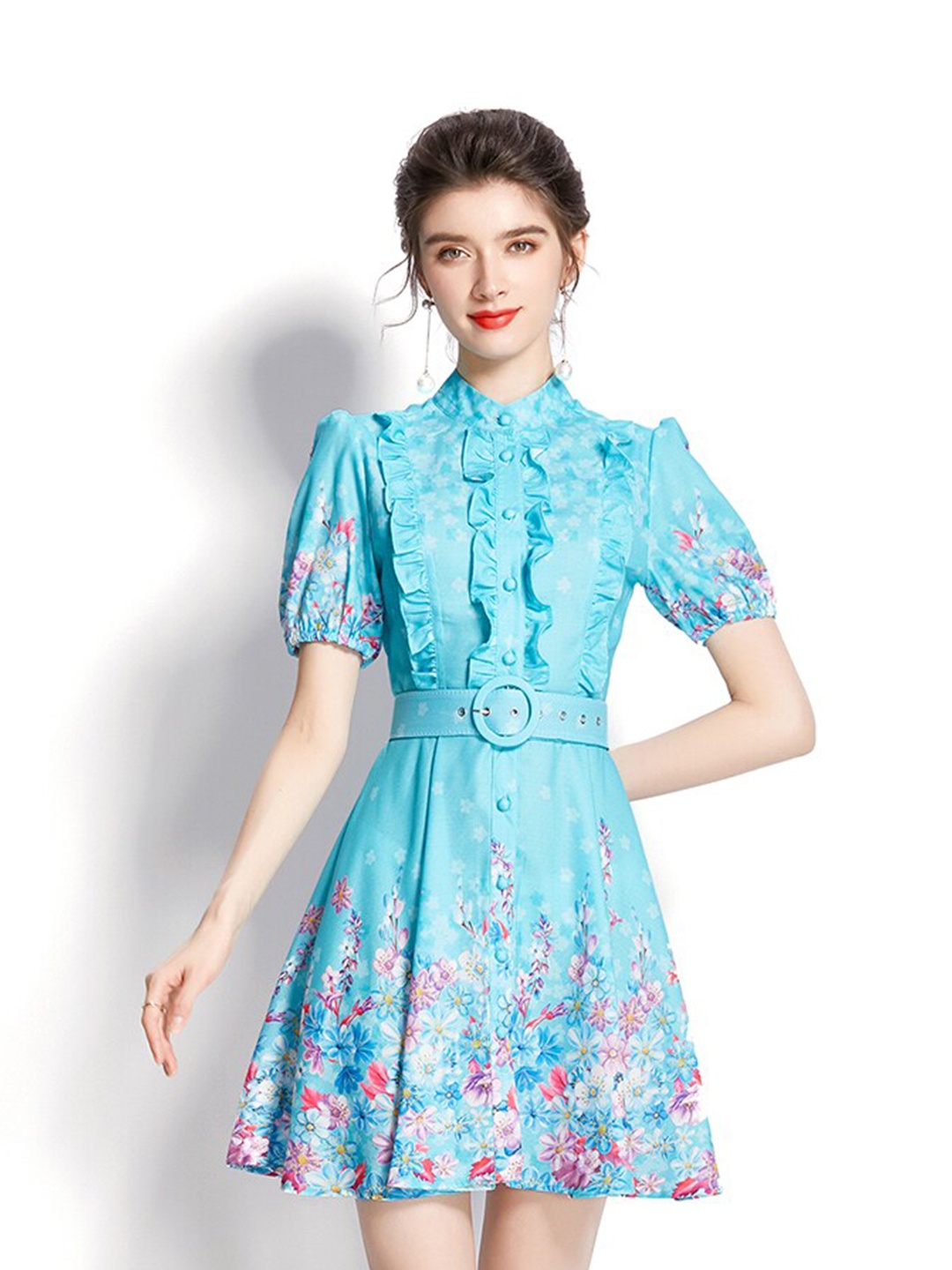 

JC Collection Blue Floral Dress