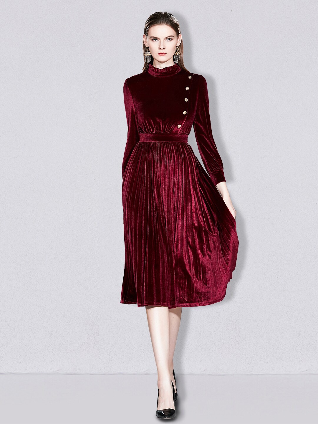 

JC Collection Maroon Midi Dress