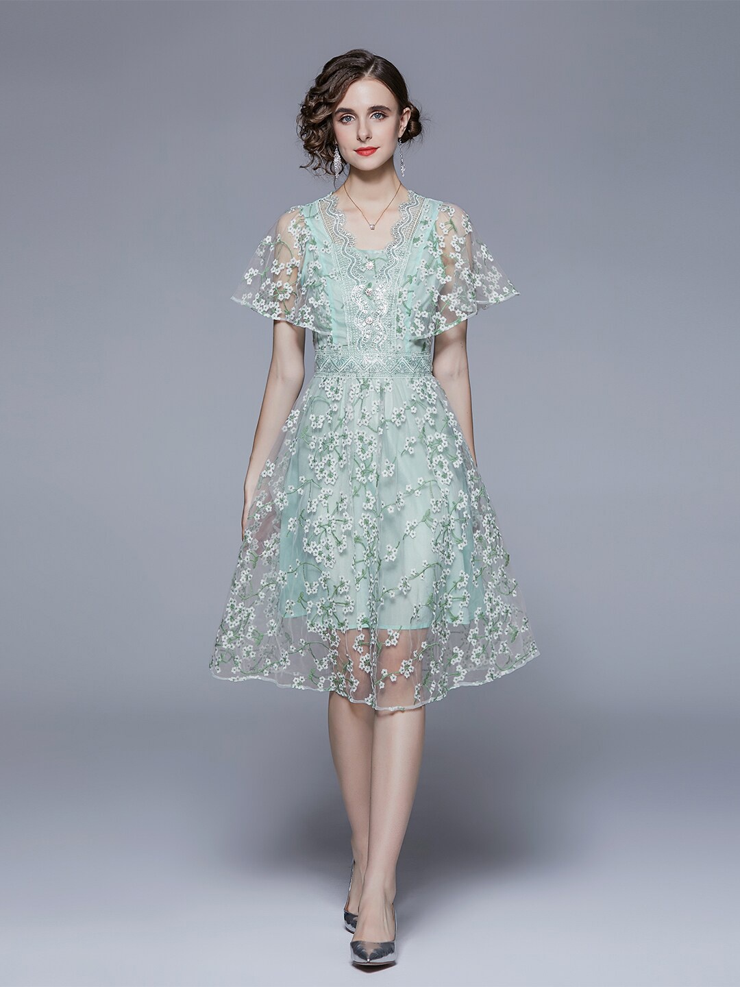 

JC Collection Green Floral Dress