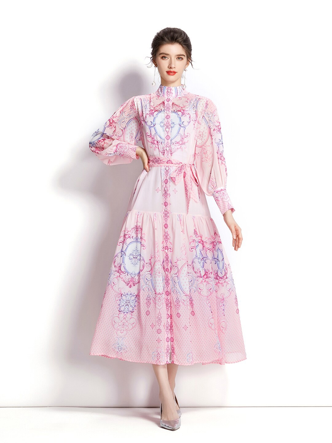 

JC Collection Pink Floral Midi Dress