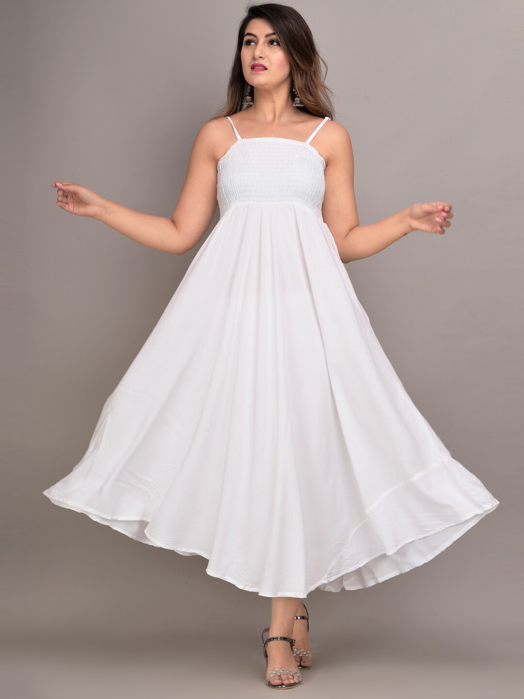 

IQRAAR White Maxi Dress