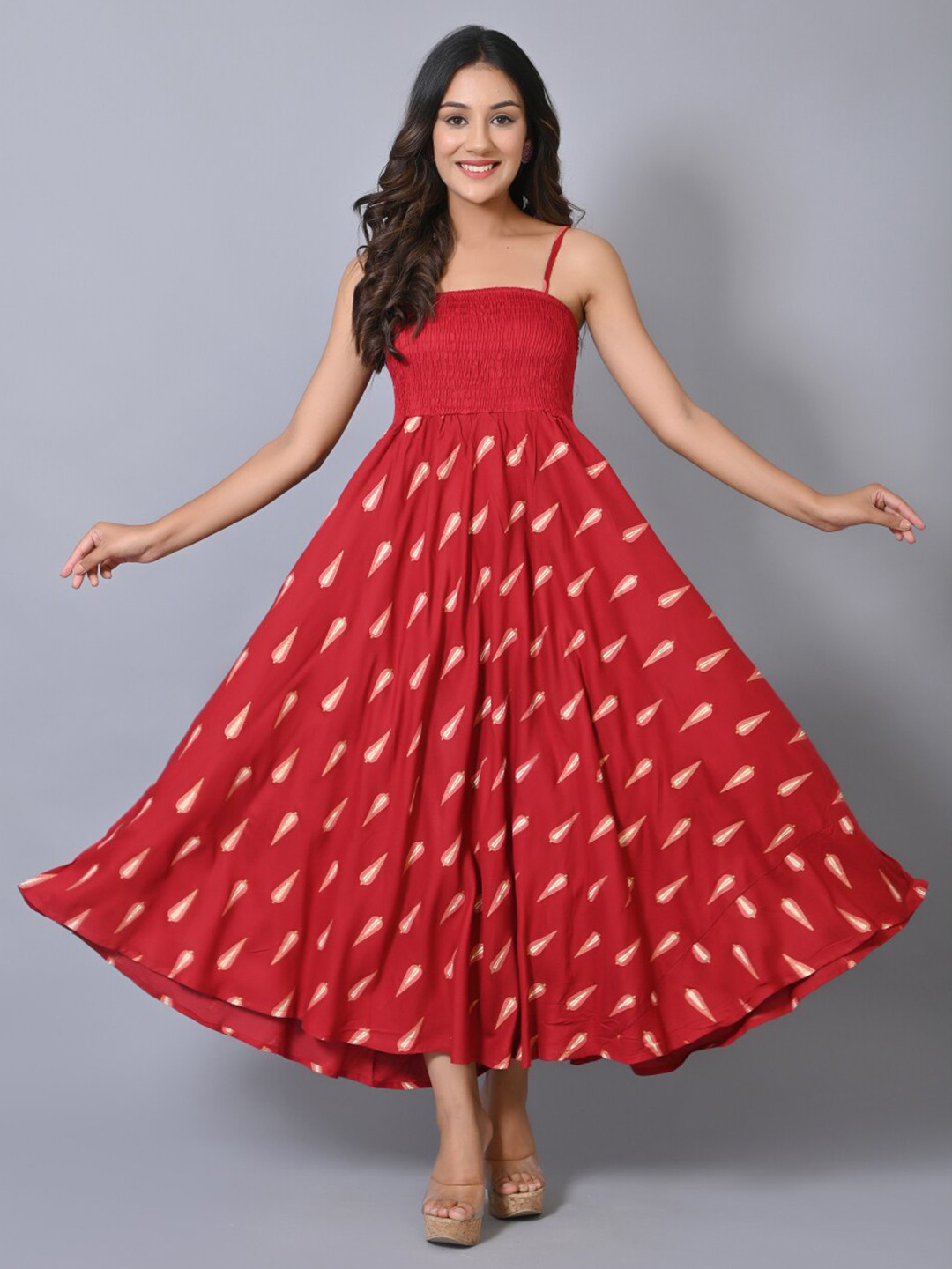 

IQRAAR Maroon Maxi Dress