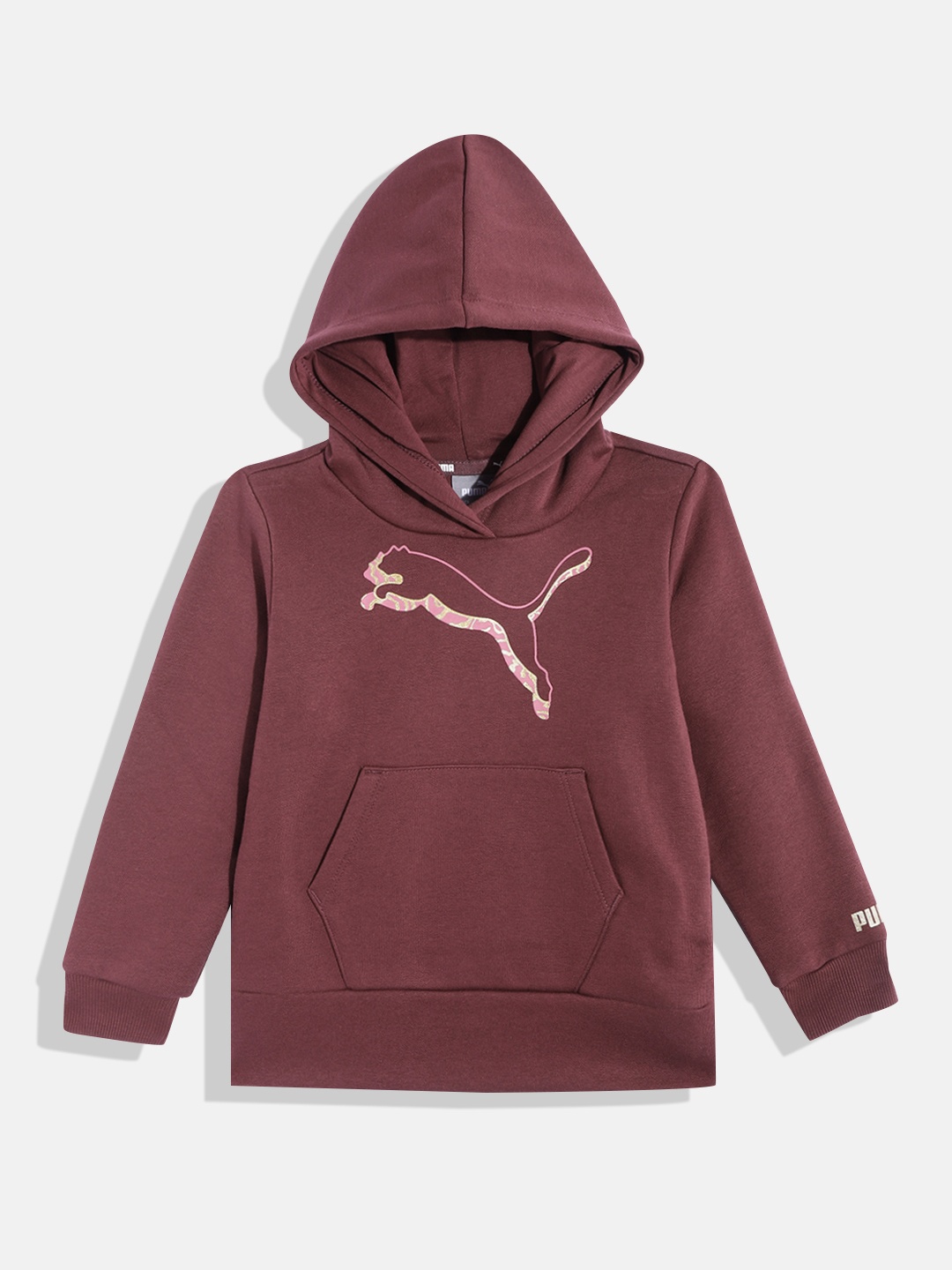 

Puma Girls Brand Logo Print Regular Fit Hooded Sweatshirt, Purple