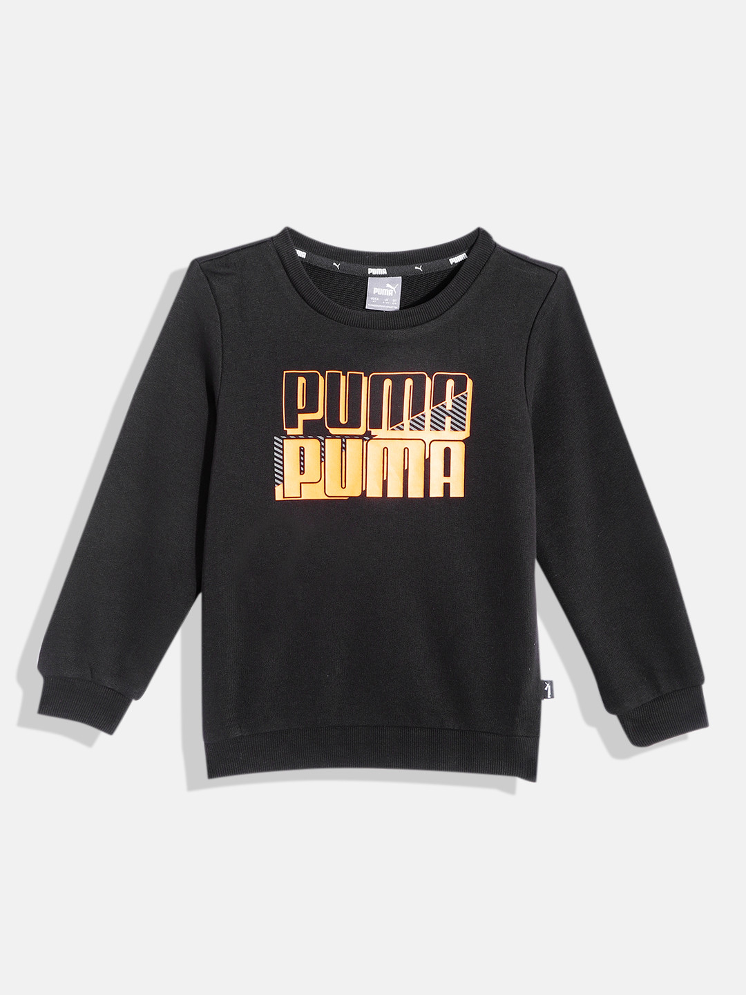 

Puma Boys Brand Logo Print Regular Fit Sweatshirt, Black