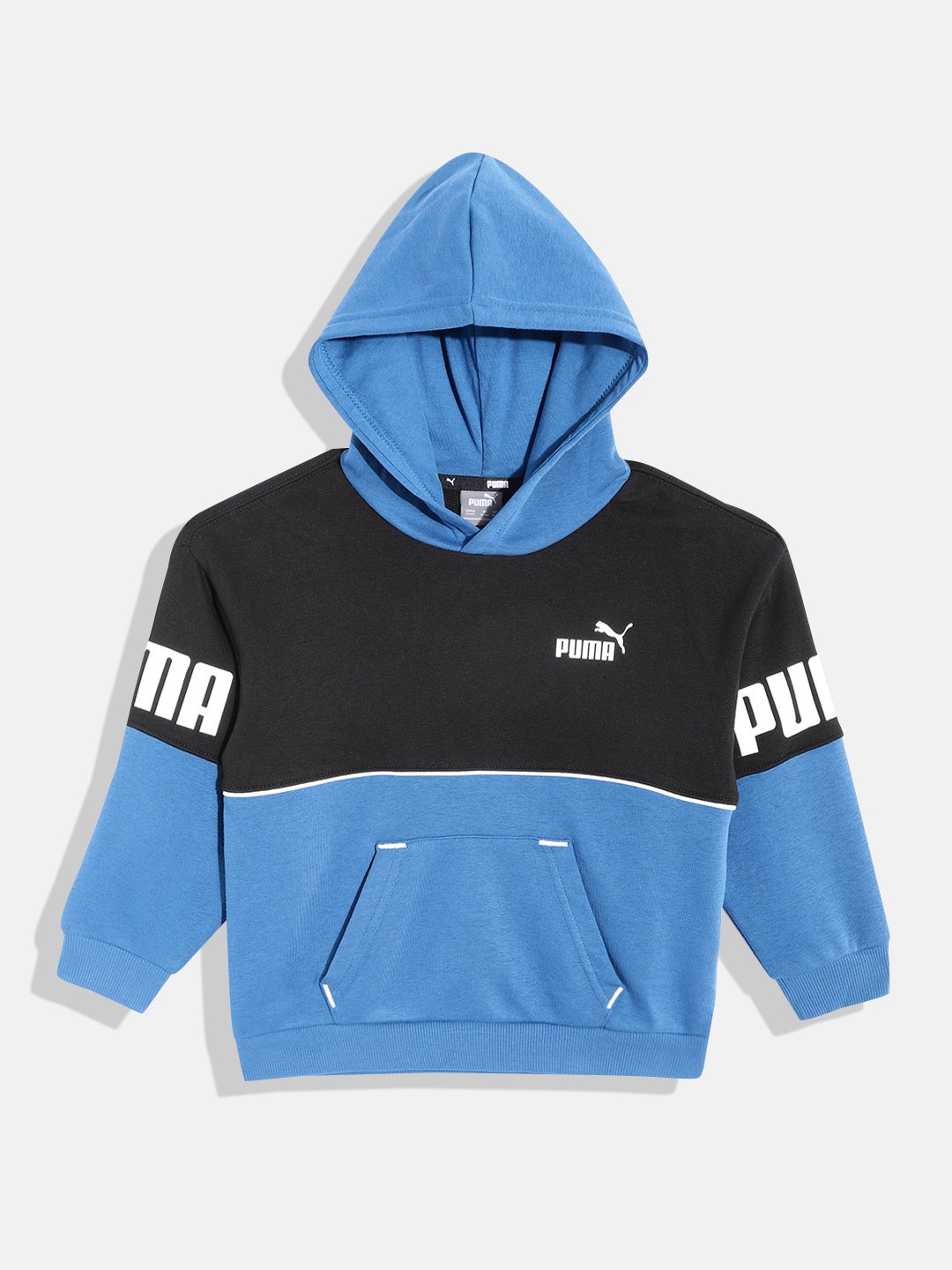 

Puma Boys Colourblocked Hooded Power Sweatshirt, Blue